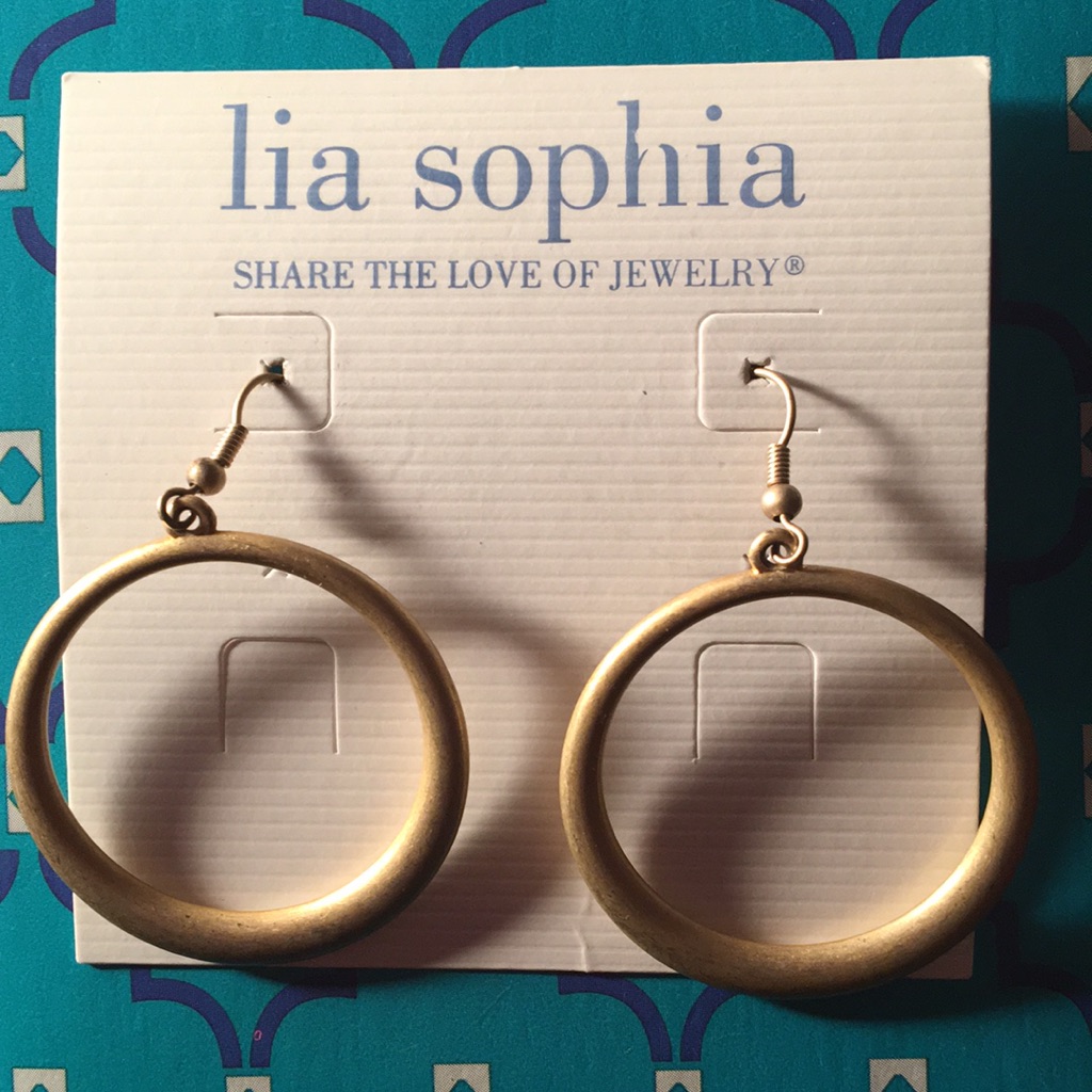 Lia Sophia Sugar Cube Earrings Gold Tone, New